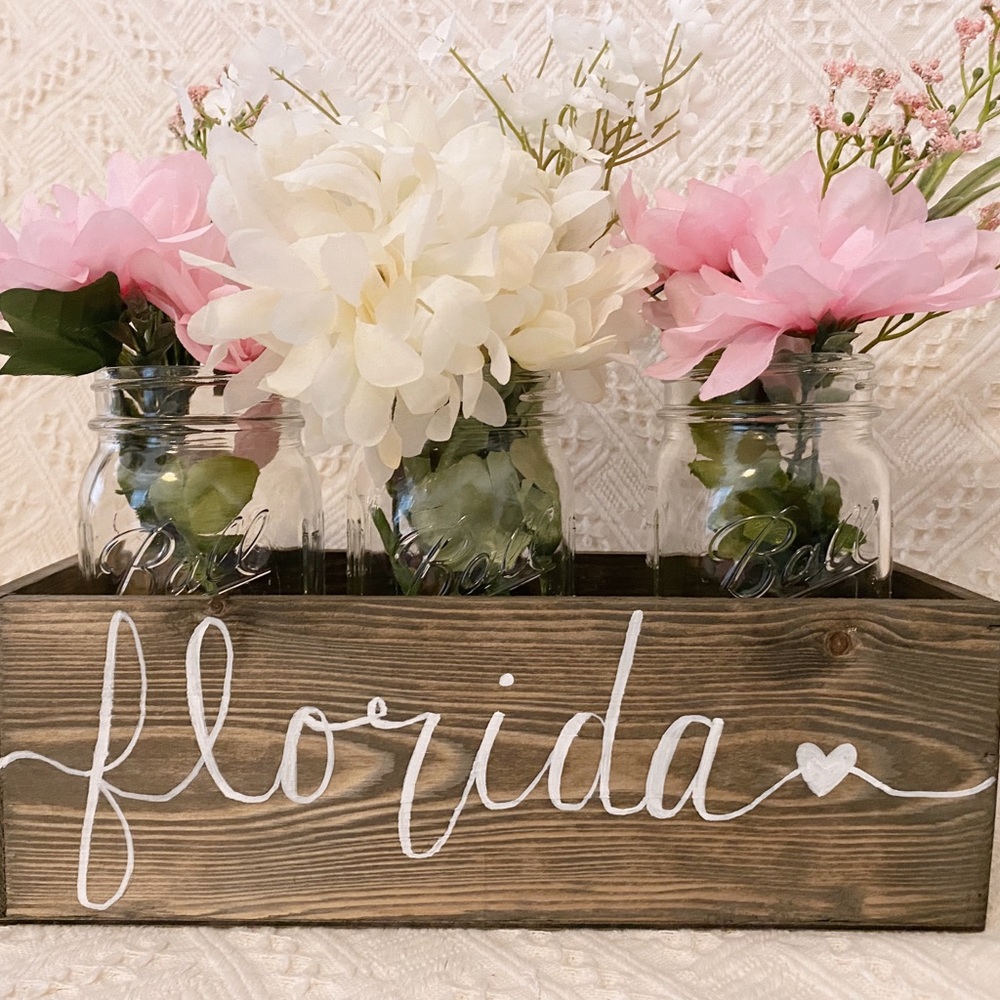Wooden Mason Jar centerpiece